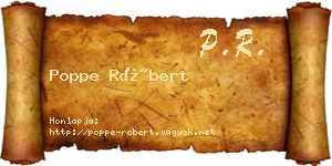Poppe Róbert névjegykártya